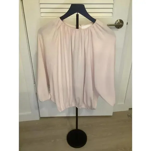 Co Women's Pink Blouse Size XS Jewel Neckline Flowy - Picture 1 of 4